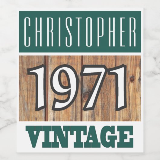 1971 Geboorte Wijn Label Wijn Etiket (Enkel label)