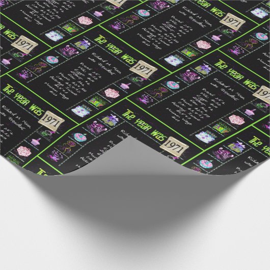 1971 Geboortejaar Trivia Cadeaupapier (Hoek)