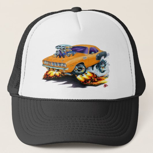 1971 Hemi Cuda Oranje auto Trucker Pet (Voorkant)