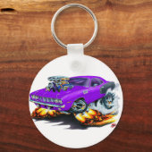 1971 Hemi Cuda Paarse auto Sleutelhanger (Voorkant)