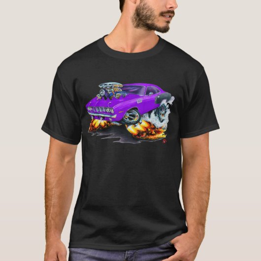 1971 Hemi Cuda Paarse auto T-shirt (Voorkant)
