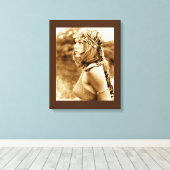 1971 Hippie Chick - Kunstafdrukken Canvas Afdruk (Insitu (Houten vloer))