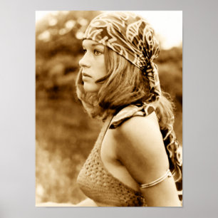 1971 Hippie Chick - Kunstafdrukken Poster
