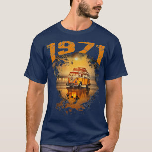 1971  Hippie Van Verjaardag Retro 70s Van T-shirt