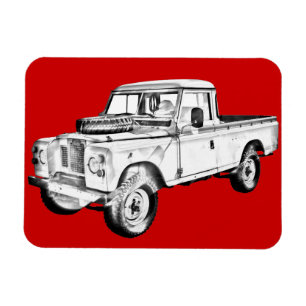 1971 Land Rover Pick up Truck Illustration Magneet