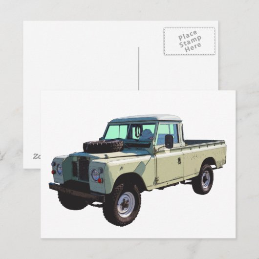 1971 Land Rover Pickup Truck Briefkaart (Voorkant / Achterkant)