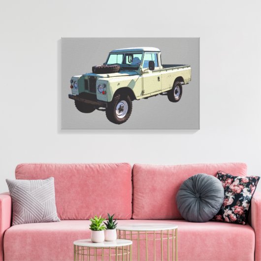 1971 Land Rover Pickup Truck Canvas Afdruk (Insitu (Woonkamer))