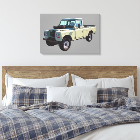 1971 Land Rover Pickup Truck Canvas Afdruk (Insitu (Slaapkamer))