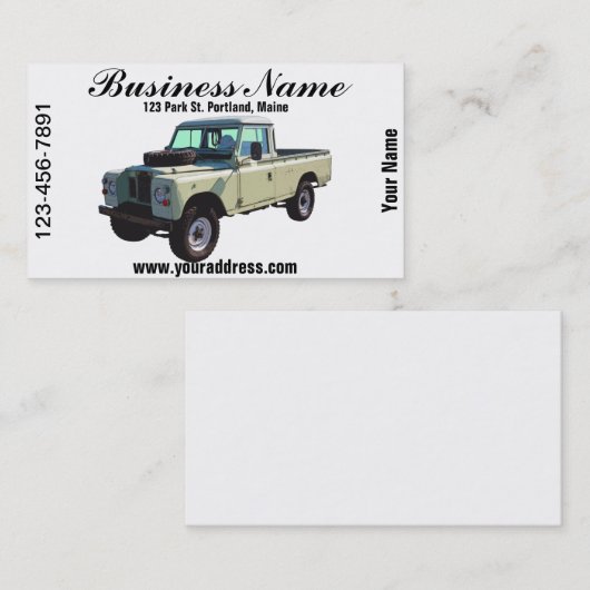 1971 Land Rover Pickup Truck Visitekaartje (Voorkant / Achterkant)