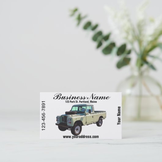 1971 Land Rover Pickup Truck Visitekaartje (Staand voorkant)