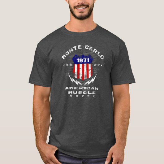 1971 Monte Carlo American Muscle v3 T-shirt (Voorkant)