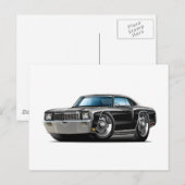 1971 Monte Carlo Black car Briefkaart (Voorkant / Achterkant)