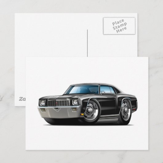 1971 Monte Carlo Black car Briefkaart (Voorkant / Achterkant)