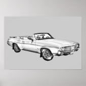 1971 Oldsmobile Cutlass Opperste Car Illustration Poster (Voorkant)