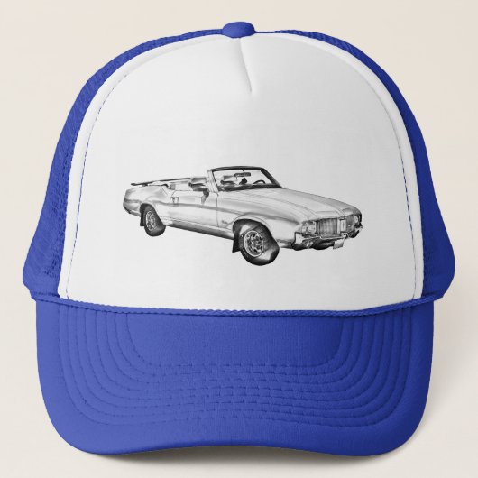 1971 Oldsmobile Cutlass Opperste Car Illustration Trucker Pet (Voorkant)
