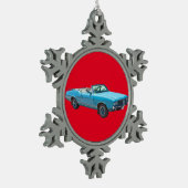 1971 Oldsmobile Cutlass Opperste Spierauto Tin Sneeuwvlok Ornament (Links)