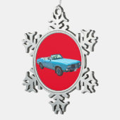 1971 Oldsmobile Cutlass Opperste Spierauto Tin Sneeuwvlok Ornament (Rechts)