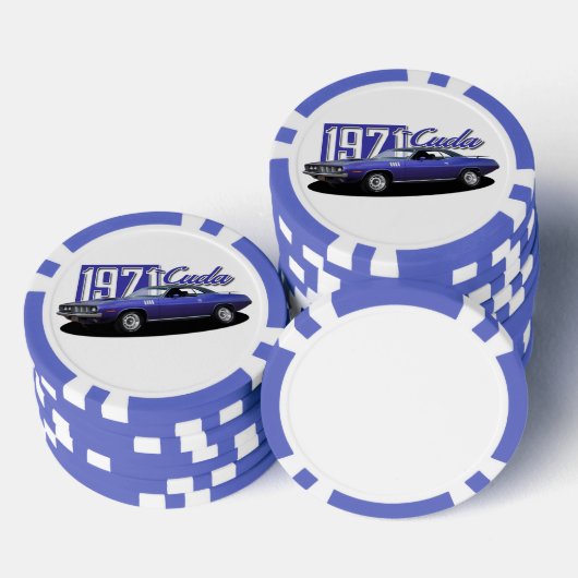 1971 Plymouth Barracuda Cuda Mopar Muscle Car Poker Chips (Opstapeling)