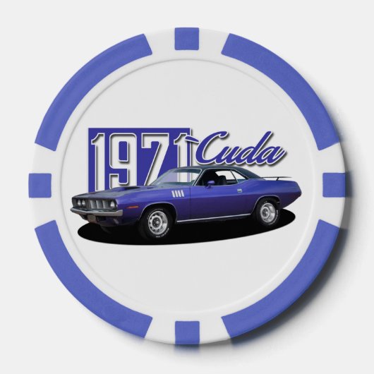 1971 Plymouth Barracuda Cuda Mopar Muscle Car Poker Chips (Voorkant)