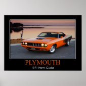 1971 Plymouth Hemi Cuda - Spierauto Poster (Voorkant)