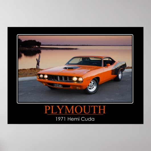 1971 Plymouth Hemi Cuda - Spierauto Poster (Voorkant)