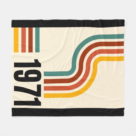 1971 Retro Stripe Rainbow 54e verjaardag Fleece Deken (Voorkant (Horizontaal))