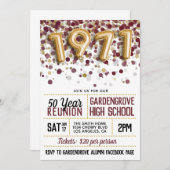 1971 Reünie van de middelbare school Kaart (Voorkant / Achterkant)