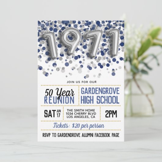 1971 Uitnodiging tot hereniging van de middelbare  (Staand voorkant)