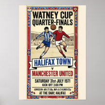 1971 voetbalwedstrijd Halifax vs Manchester United