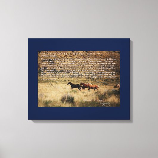 1971 Wild Free Roaming Horses & Burros Act Canvas Afdruk (Voorkant)