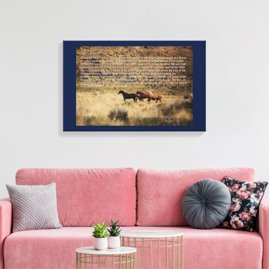 1971 Wild Free Roaming Horses & Burros Act Canvas Afdruk (Insitu (Woonkamer))