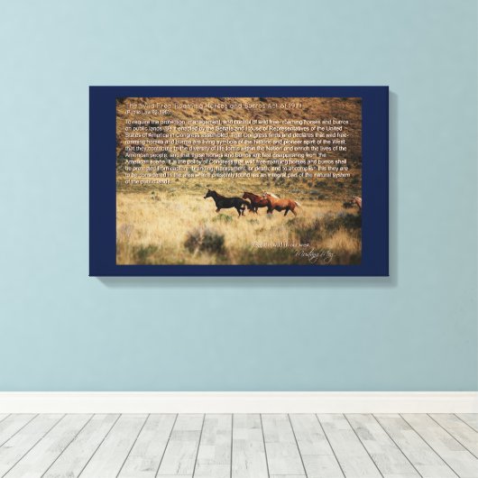 1971 Wild Free Roaming Horses & Burros Act Canvas Afdruk (Insitu (Houten vloer))