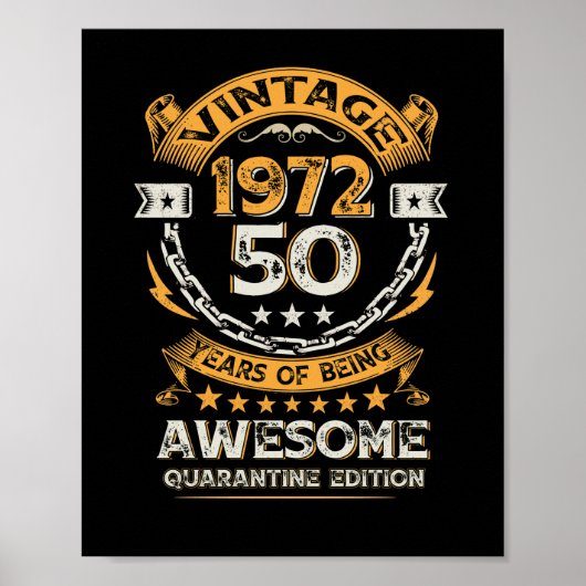 1972 50e verjaardag 50 jaar oud poster (Voorkant)