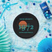 1972 50ste  zonsondergang op de geboorte papieren bordje (Feest)