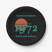 1972 50ste  zonsondergang op de geboorte papieren bordje (Voorkant)