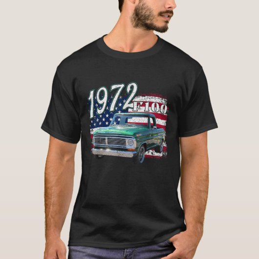 1972 72 F100 Truck 4th of July Amerikaans T-shirt (Voorkant)