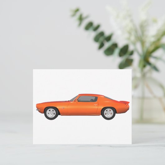1972 Camaro: Spierauto: Oranje finish: Briefkaart (Staand voorkant)