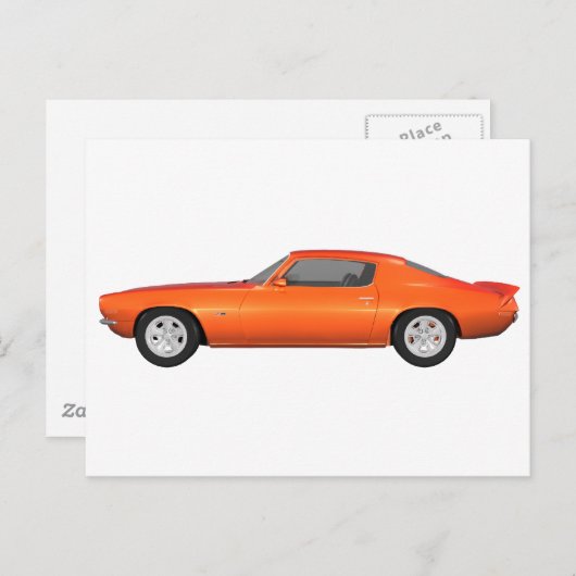 1972 Camaro: Spierauto: Oranje finish: Briefkaart (Voorkant / Achterkant)