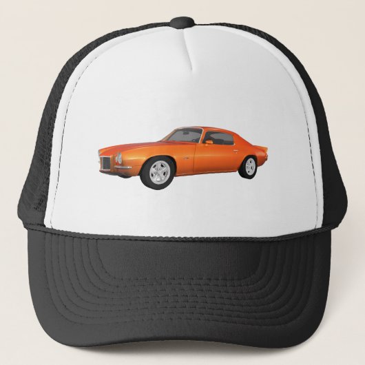 1972 Camaro: Spierauto: Oranje finish: Trucker Pet (Voorkant)