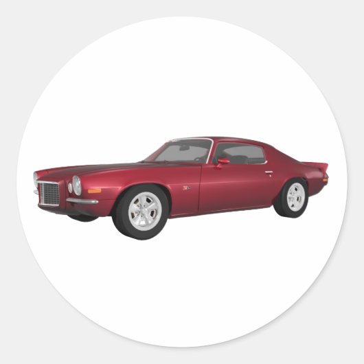 1972 Camaro: Spierauto: Snoep Apple Finish: Ronde Sticker (Voorkant)