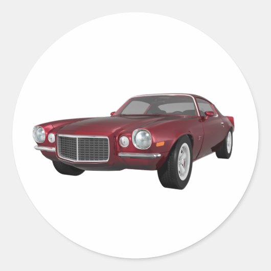 1972 Camaro: Spierauto: Snoep Apple Finish: Ronde Sticker (Voorkant)