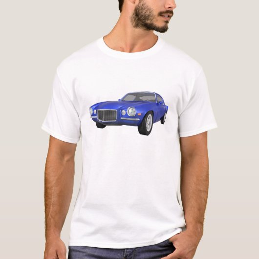 1972 Camaro Z28: Spierauto: Blauwe afwerking: T-shirt (Voorkant)