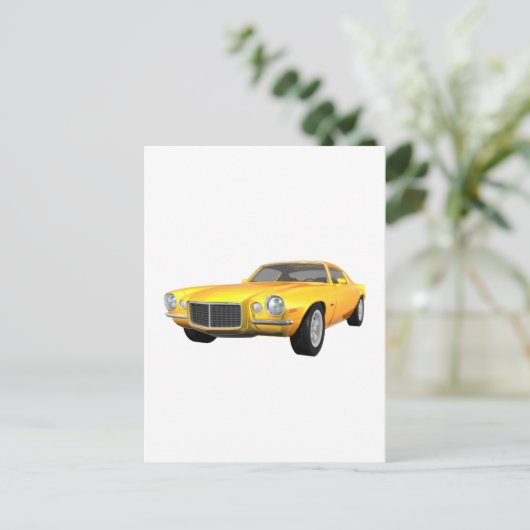 1972 Camaro Z28: Spierauto: Gele afwerking: Briefkaart (Staand voorkant)