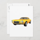 1972 Camaro Z28: Spierauto: Gele afwerking: Briefkaart (Voorkant / Achterkant)