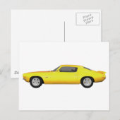 1972 Camaro Z28: Spierauto: Gele afwerking: Briefkaart (Voorkant / Achterkant)