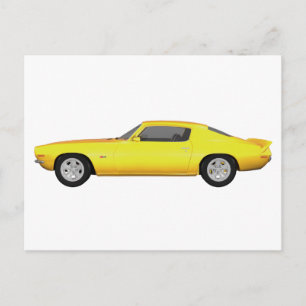 1972 Camaro Z28: Spierauto: Gele afwerking: Briefkaart
