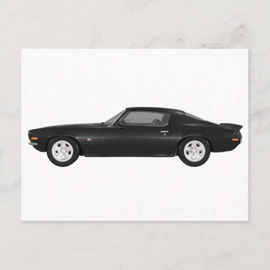 1972 Camaro Z28: Spierauto: Zwarte afwerking Briefkaart (Voorkant)