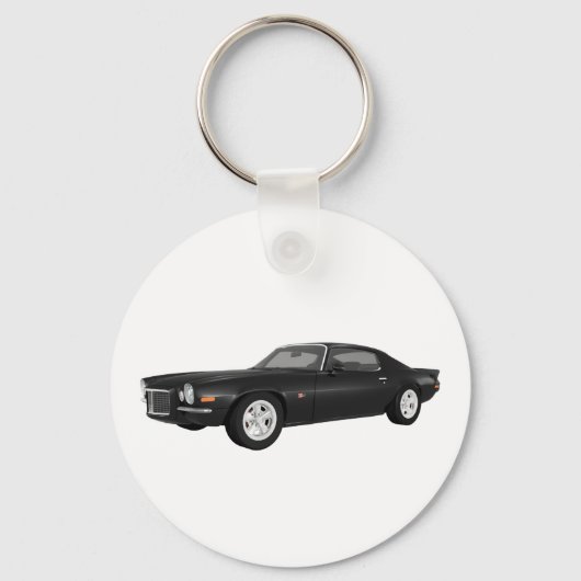 1972 Camaro Z28: Spierauto: Zwarte Fins Sleutelhanger (Voorkant)