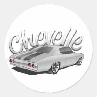 1972 Chevelle Custom Illustration Ronde Sticker