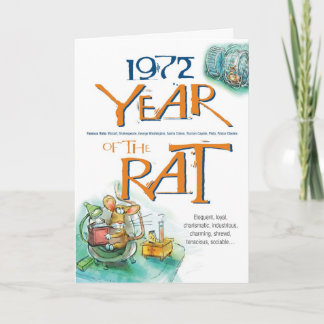 1972 de Chinese Grappige Verjaardag van de Rat van Kaart